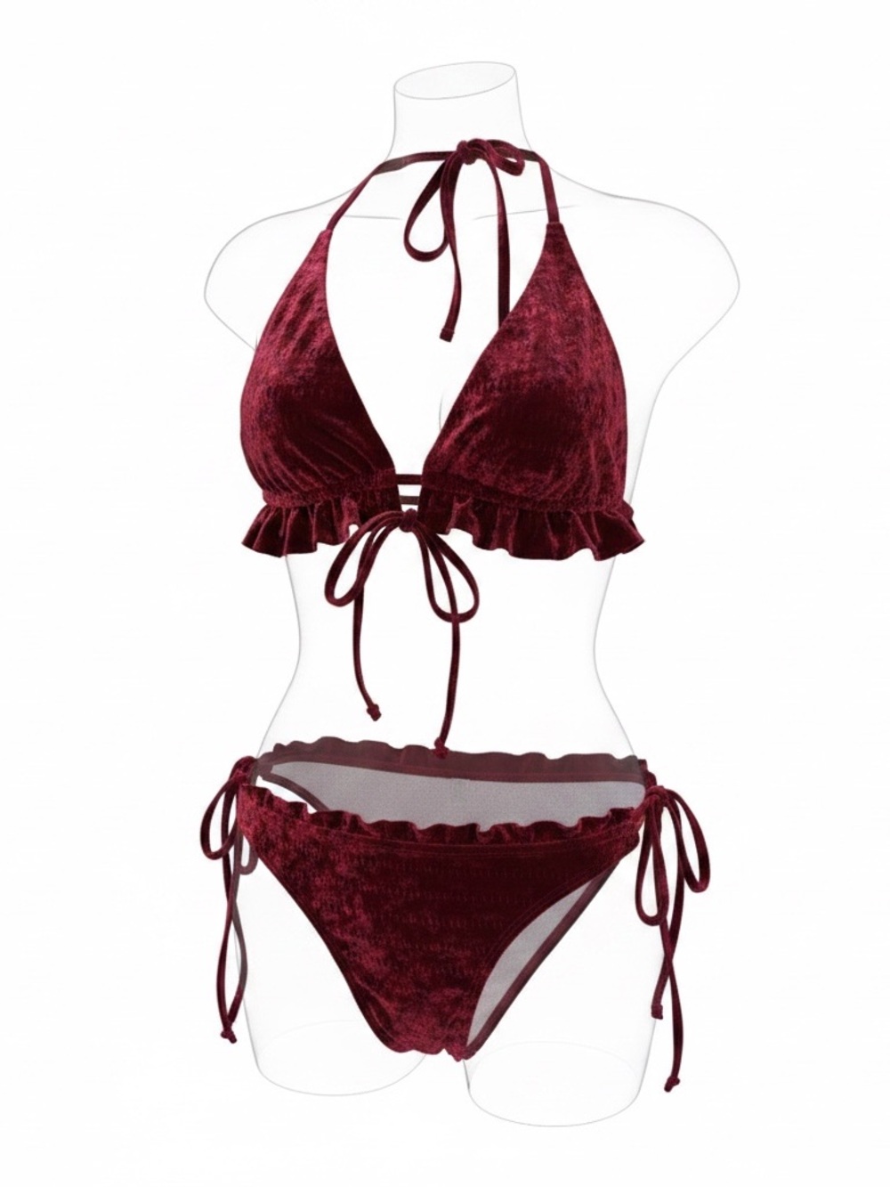 Velvet Burgundy Bikini Set